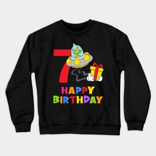 7th Birthday Party 7 Year Old Seven Years Crewneck Sweatshirt